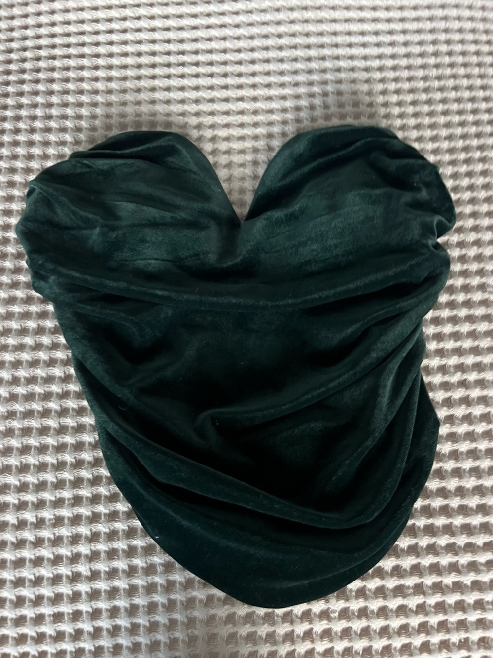 Dark Green Velvet Bandeau Top - Women Accessories